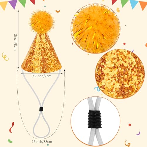 10 PCS Mini Party Hats for Stuffed Animals and Small Pets, Cone Style