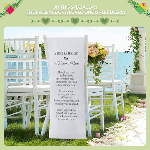 Reserved Memorial Wedding Chair Sign - A Seat Reserved in Heaven