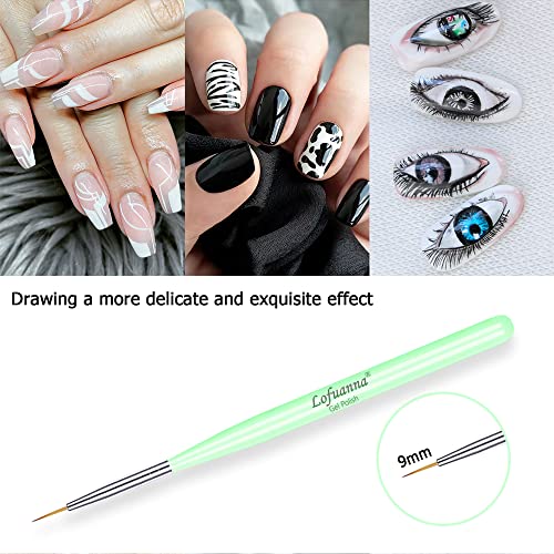 Lofuanna Nail Art Liner Brushes Set 5PCS UV Gel Painting Drawing Pens