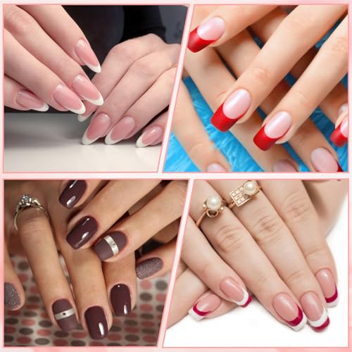 Heclia 30 Sheets French Tip Nail Guides Self-Adhesive Black Stickers