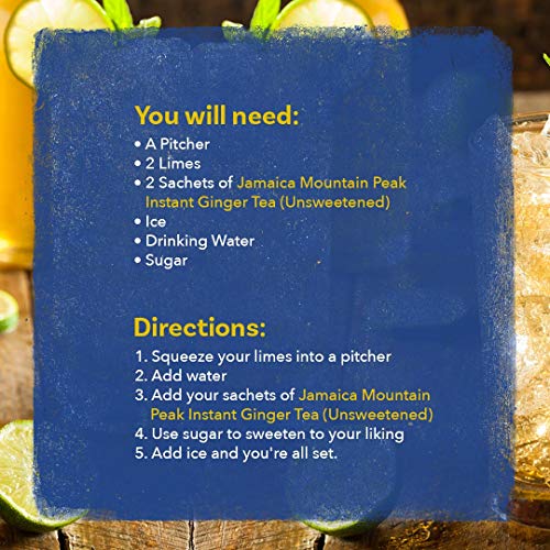 Jamaica Mountain Peak Unsweetened Instant Ginger Tea - 14 Sachets