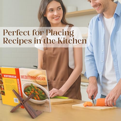 XKDOUS Wooden Plate Stand Display Easel - 2 Pack for Photos & Cookbooks