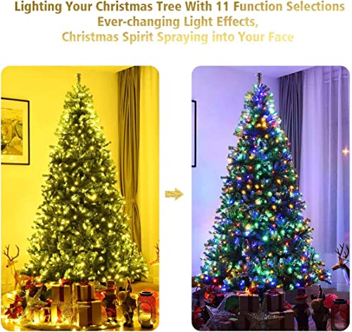 Pre-lit Artificial Christmas Tree 8Ft with 750 LED Lights & 2128 PVC Branches