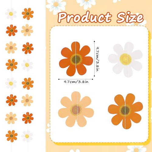 8Pcs Daisy Groovy Boho Party Hanging Banners - Retro Decor