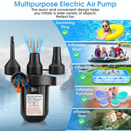 WaveHaven Electric Air Pump for Inflatable Mattress & Pool Toys