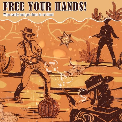 WERNNSAI Western Cowboy Tablecloth - 54x108 Inch Party Decor