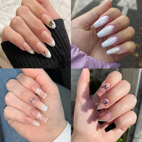 Retro English Letter Nail Art Stickers Self-Adhesive Decals