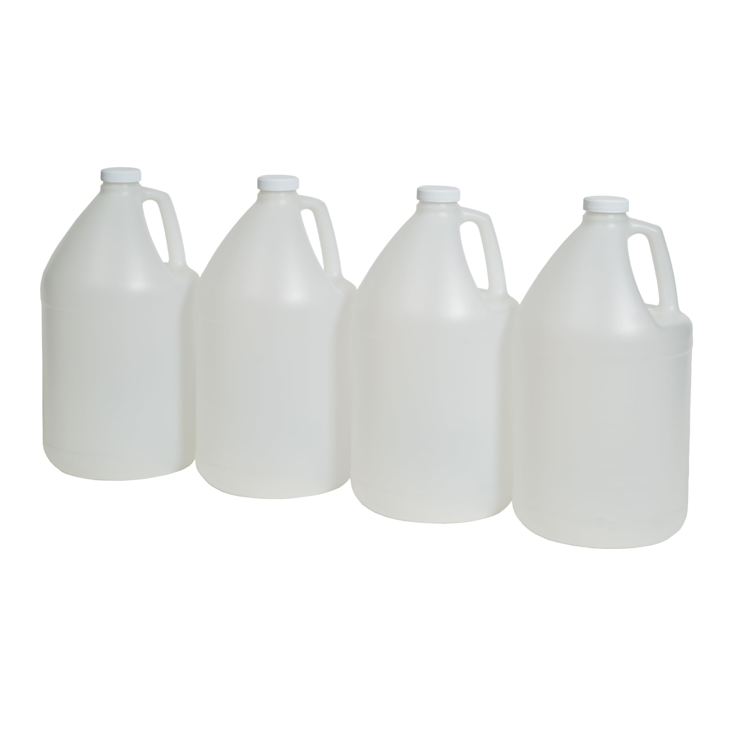 FastRack 4-Pack 1 Gallon Water Bottle Plastic Jug Container with Lid | White Food Grade Gallon Water Jug, BPA-Free, Leak-Proof Pitcher With Lid Fermentation, Brewing, Storage & More