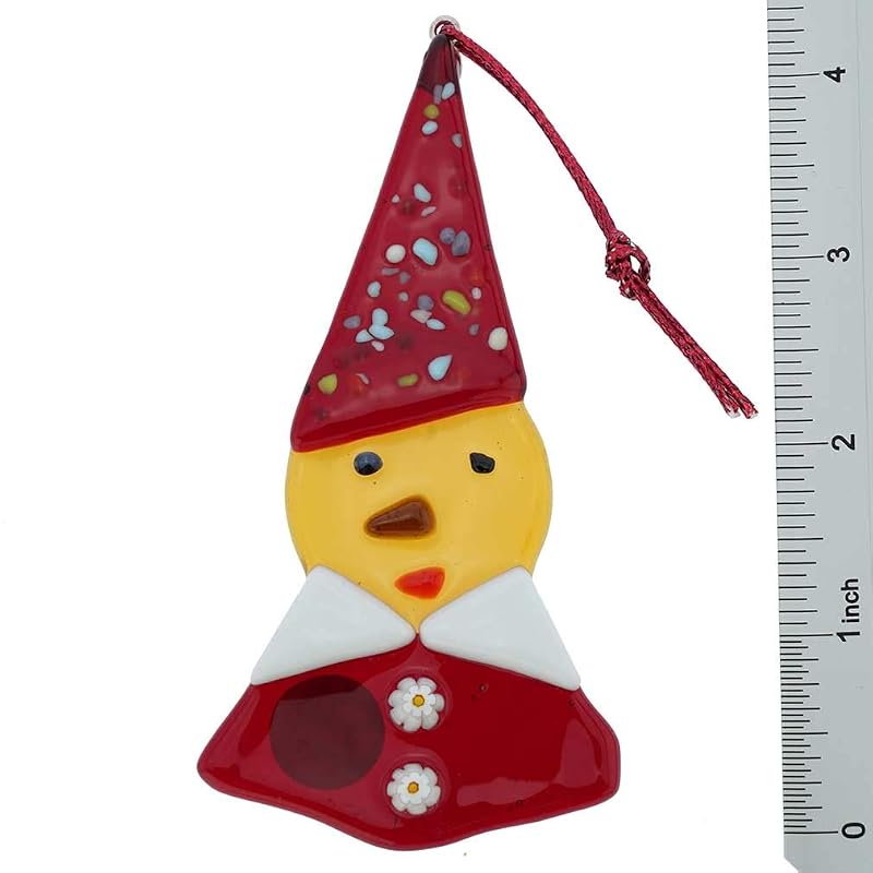 Murano Glass Elf Ornament - Handmade Italian Christmas Decoration