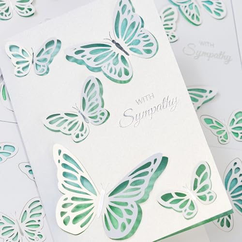 Crisky 2-Pack Sympathy Cards with Envelopes & 3D Butterflies