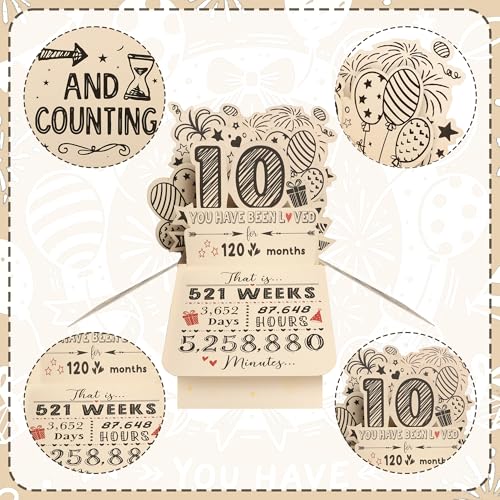 3D Pop-Up Birthday Card for 10th Birthday Celebration