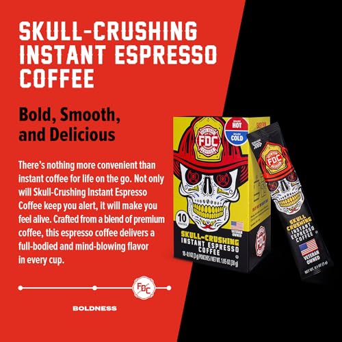 Fire Department Coffee Skull-Crushing Instant Espresso - 10 Packets