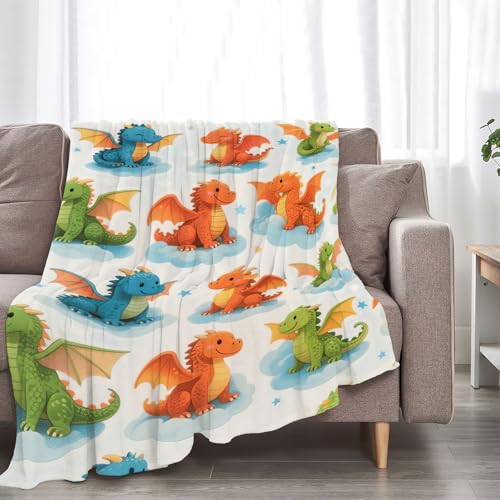 Viorise Dragon Blanket 50x40 Inch Cozy Fleece Throw for Dragon Lovers Gift