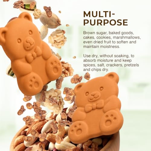 Vivid Works Brown Sugar Bear Keeper - Reusable Terracotta Moisture Regulator for Softening Sugar, 1 Pack