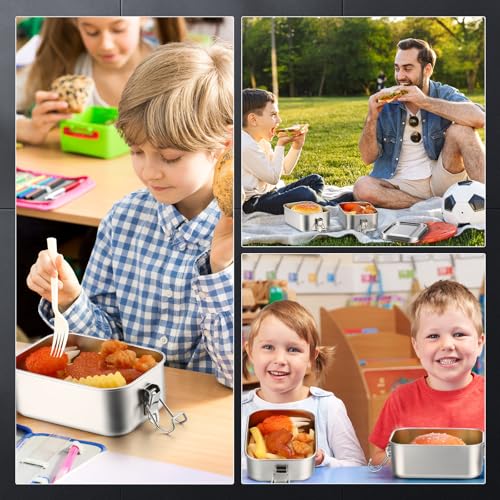Umigy Stainless Steel Bento Box, 550ml Leak-Proof Metal Lunch Container