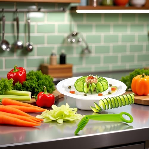 Juroicessry Spiral Vegetable Slicer - Portable Manual Carrot and Cucumber Cutter