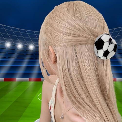 Football Hair Clip 2-Piece Set Non-Slip Sports Hair Barrettes