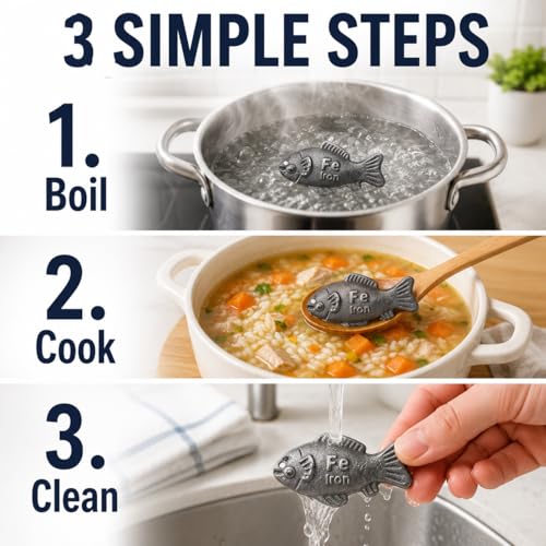 Iron Fish Cooking Tool - 2-Pack Reusable Iron Supplement