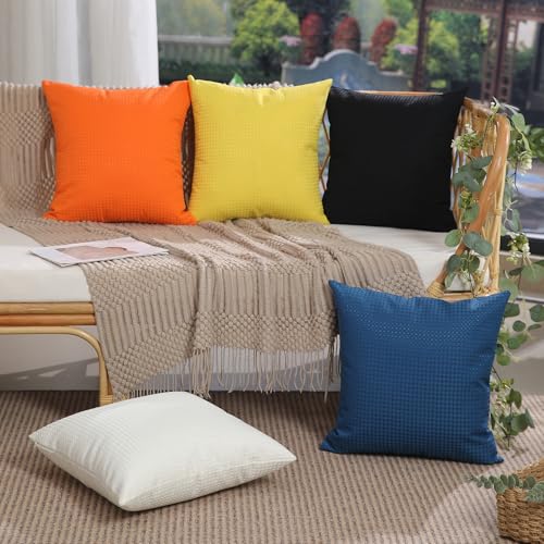DFXSZ Dark Blue Outdoor Pillow Covers 18x18 Inch Set of 2
