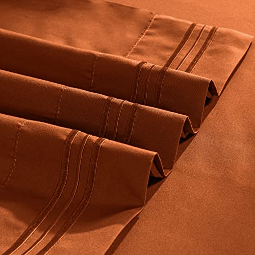 Aormenzy Standard Pillowcases - 2-Piece Microfiber Set, Rust