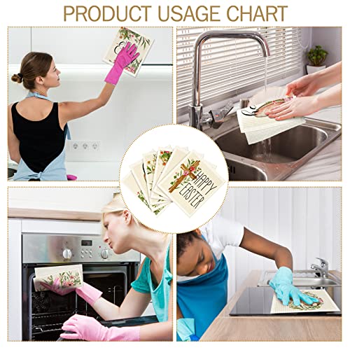 CHENGU 6-Pack Swedish Dishcloths, Absorbent Eco-Friendly Cleaning Cloths