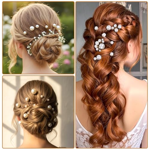 Lusofie 12-Piece Pearl Bobby Pins for Brides and Wedding Hairstyles