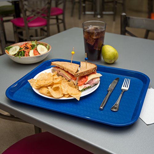 Carlisle Fast Food Tray, 14" x 18", Blue, Pack of 2 - Durable Cafeteria Trays