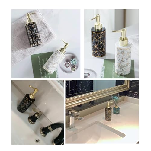 AORTULL Ceramic Soap Dispenser for Bathroom & Kitchen - Gold