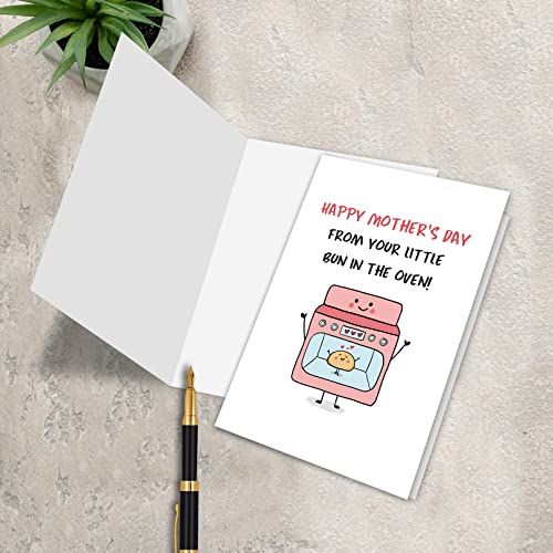 Cute Mother's Day Card for New Moms - From Your Little Bun in the Oven