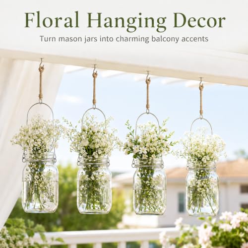8-Pack Stainless Steel Mason Jar Hangers for 3.4 Inch Wide Mouth Jars