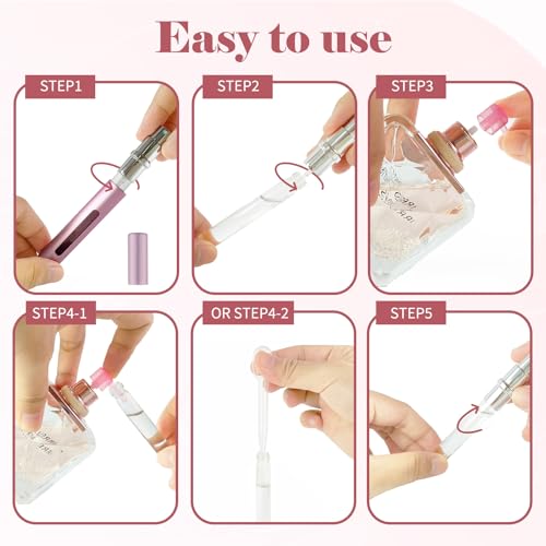 OBSGUMU 4-Pack Refillable Mini Perfume Travel Atomizer 5ml Spray Bottles