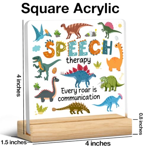 Funny Speech Therapy Gifts Dinosaur Acrylic Desk Sign - Speech Therapy Gift - Variation 05