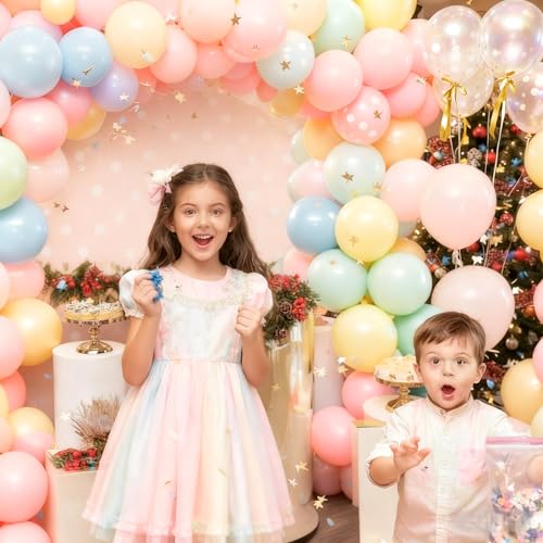 Pastel Bow Balloon Set - 55 Pcs Confetti & Macaron Party Decor