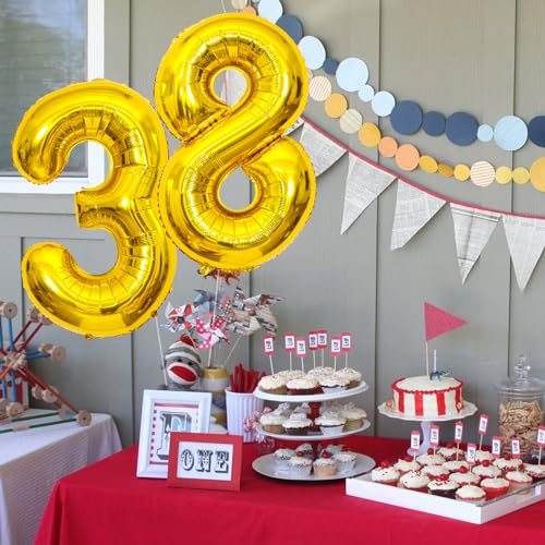 40 Inch Gold Number 58 Balloon for 58th Birthday & Wedding Decor