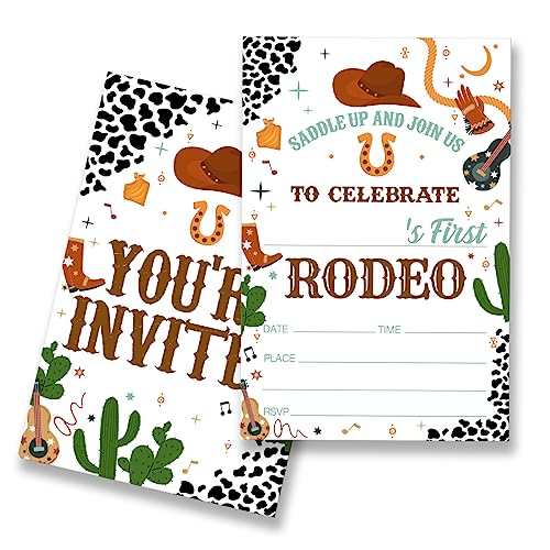 My First Rodeo Birthday Party Invitations - Set of 20