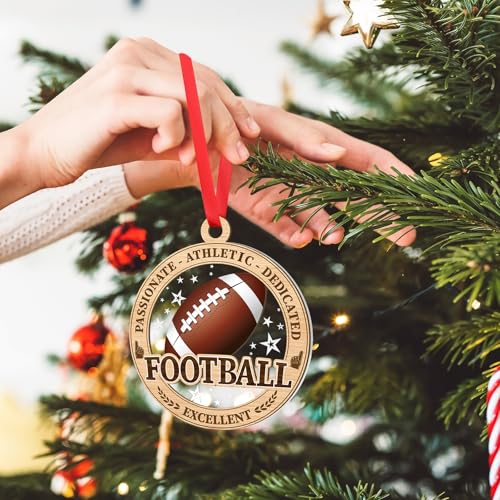 Soccer Christmas Ornament for Tree - 2 Layer Wood & Acrylic Decor for Fans, Kids Gift, Sport Xmas 2025