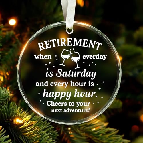 Trazzo Retirement Crystal Keepsake Ornament – Meaningful Gift for Women & Men