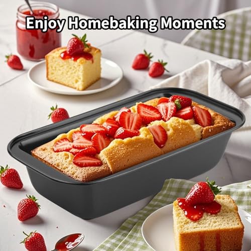Novery 2-Piece 8" x 4" Non-Stick Carbon Steel Loaf Bread Baking Pans