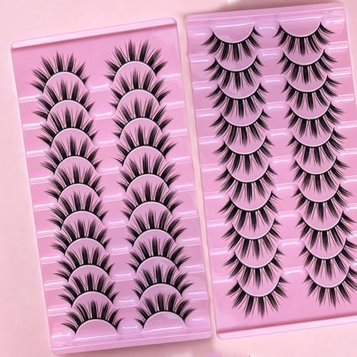 AM RIGHT THIRTY Faux 3D Mink False Eyelashes - 10 Pairs Multilayer Fluffy Manga Lashes