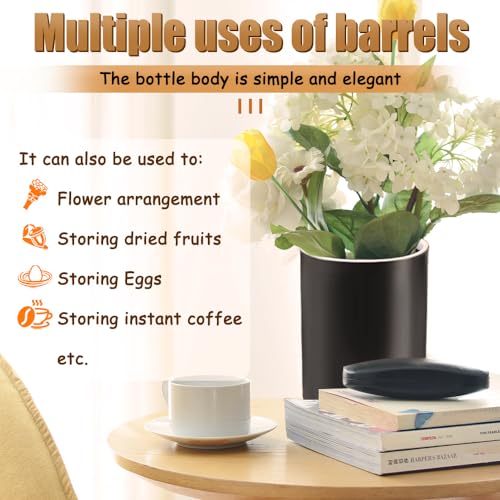 Kitchen Utensil Holder with Removable Divider and Wooden Drain Base