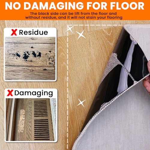 YINTTIAN Reusable Rug Tape Grippers for Hardwood Floors - 8 Pack Non-Slip Pads