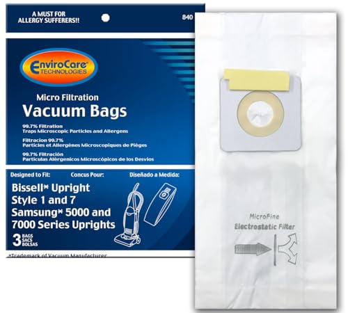 EnviroCare Micro Filtration Vacuum Bags for Bissell Style 1 & 7 - 3 Pack