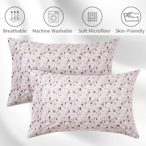 ROSE&RISY Queen Pillowcases Set of 2 Soft Microfiber Pillow Covers