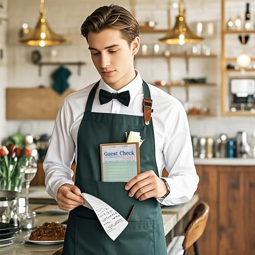 Officeva 6 Pack Green Guest Check Server Note Pads - 300 Order Sheets