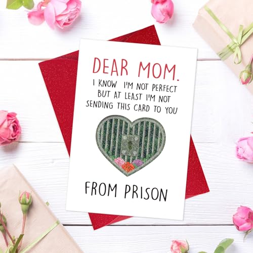 Funny Mother's Day Card from Prison with Envelope - 5.5"x8"
