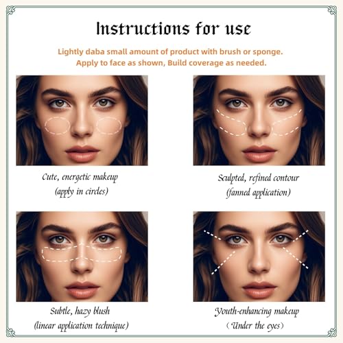 TIKIYOUN 3 Color Blush Palette with Brush Natural Matte Powder Trio