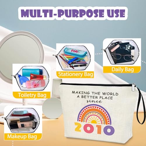 Creakraft 16th Birthday Makeup Bag Linen Travel Cosmetic Pouch