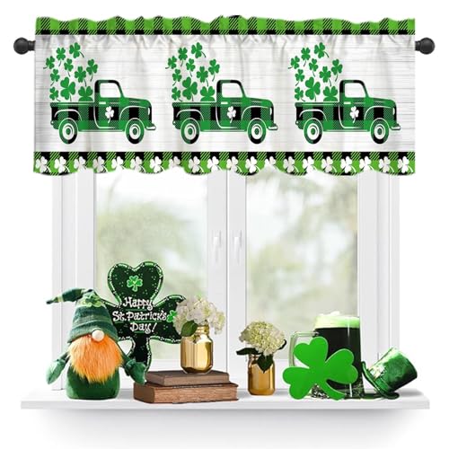 St. Patrick's Day Buffalo Plaid Window Valance 54x18 Inch