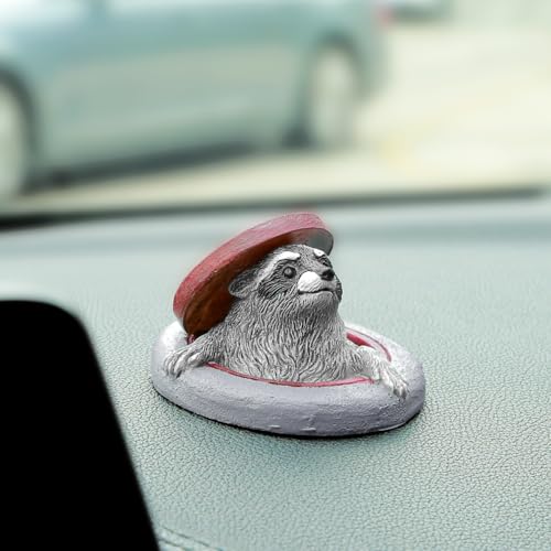 Cute Raccoon Figurine Peeking from Manhole - 1.6" Collectible