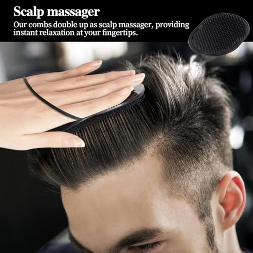 OUMASK 6-Pack Palm Combs for Men - Portable Pocket Hair Brush & Scalp Massager
